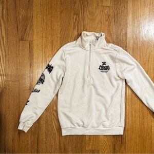 adidas Originals Kid’s Cream Half-Zip Pullover with Black Logos
